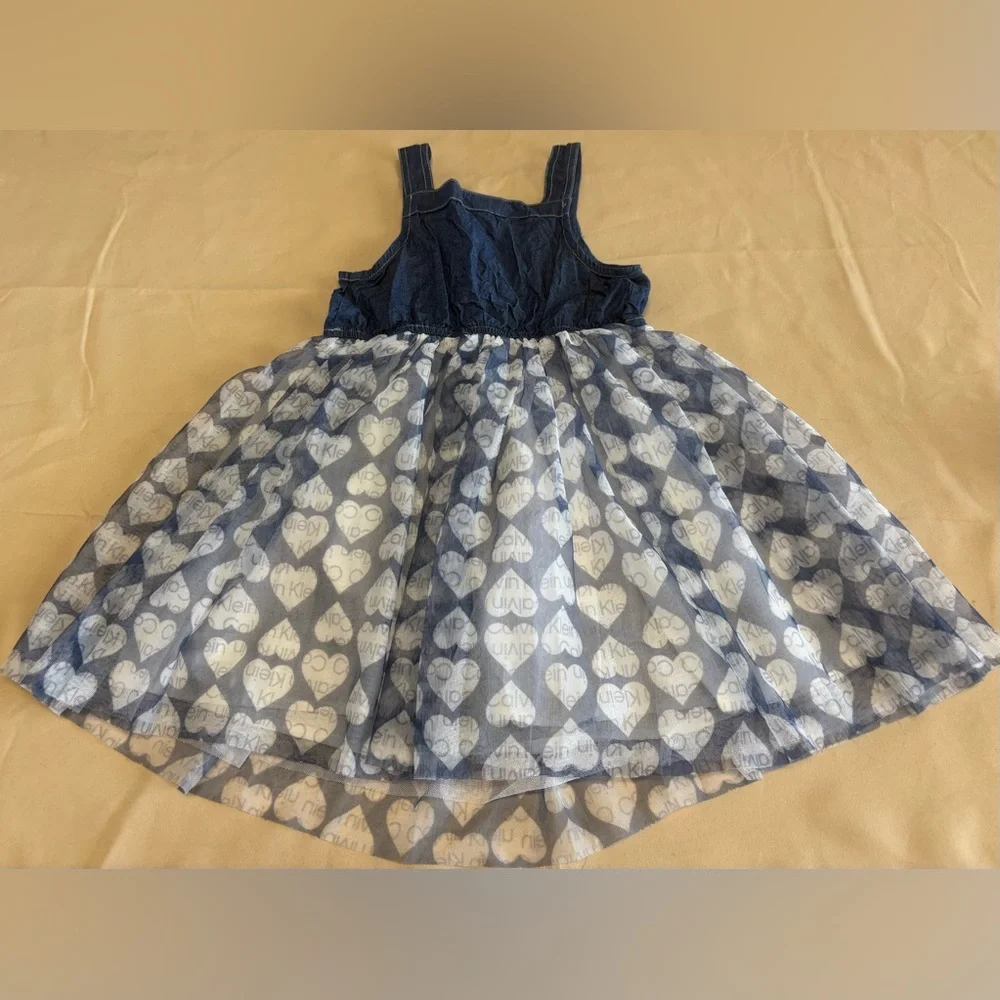 Calvin Klein Jeans Blue and White Heart Dress‎
